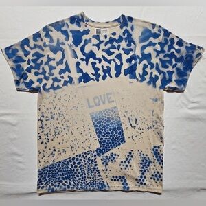 Spotted Love Blue and Cream Graphic T-Shirt 100% Cotton! One Of One